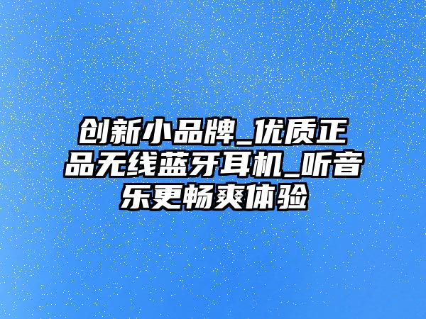 創(chuàng)新小品牌_優(yōu)質(zhì)正品無線藍牙耳機_聽音樂更暢爽體驗